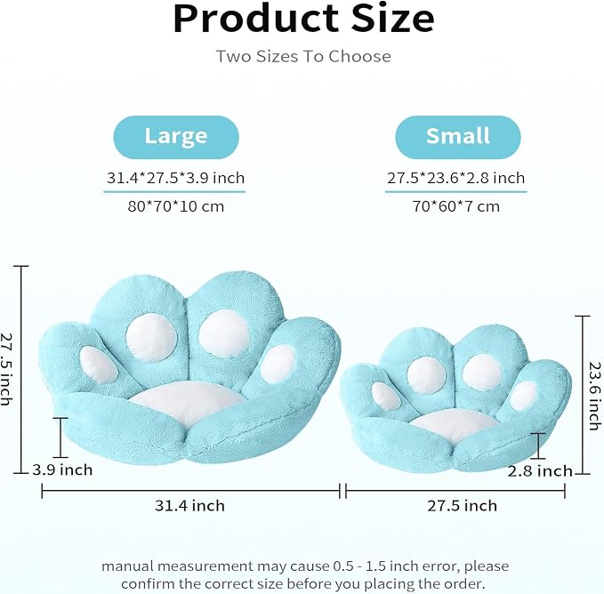 Ditucu Cat Paw Cushion Kawaii Chair Cushions 27.5 x 23.6 inch Cute Stuff Seat - Image 3