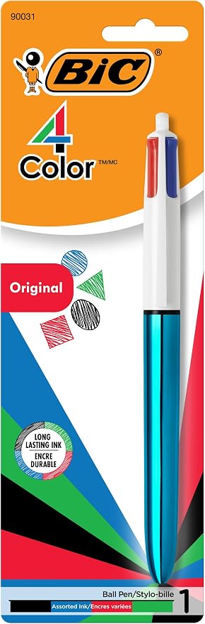 BIC 4-Color Original Retractable Ball Pens, Medium Point, 1-Count Pack - Image 3