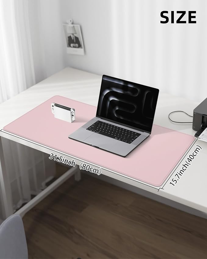 Leather Desk Pad Protector, Mouse Pad, Office Desk Mat, Non-Slip PU Leather - Image 5