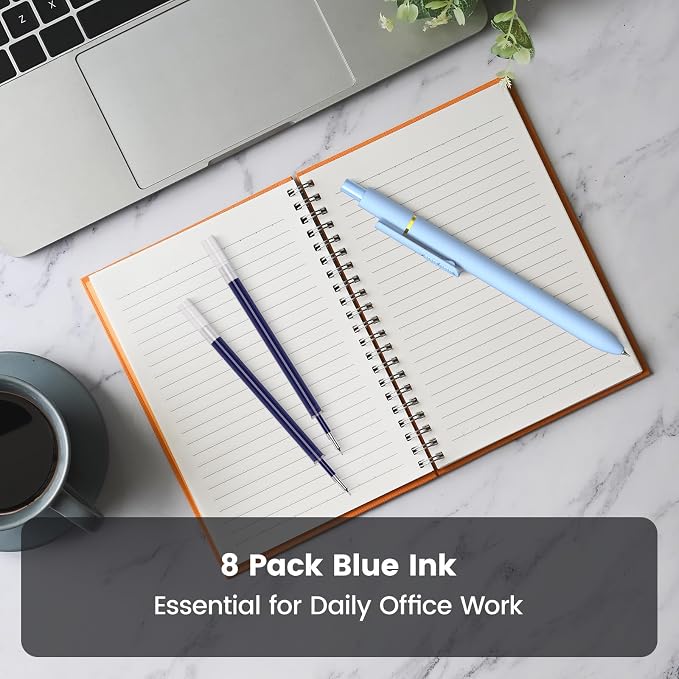 Blue Gel Pens, 8 Pack, 0.7mm Retractable, Smooth No Smudge | 0.7mm Smooth - Image 8