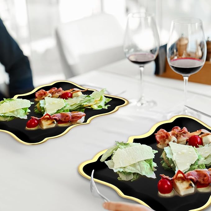 Havawish 24 Pcs 9" x 13" Black Disposable Paper Serving Trays and Platters Food - Image 7