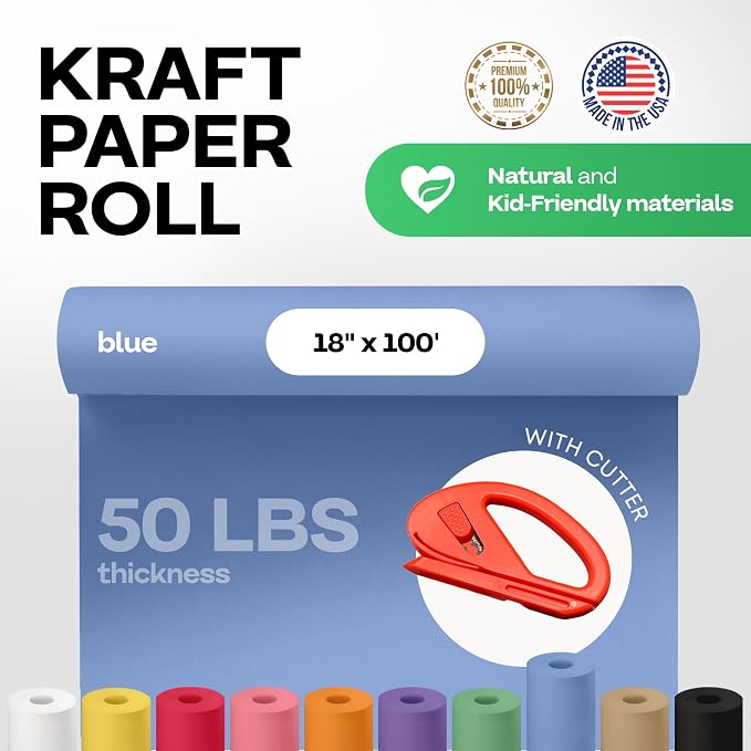 Blue Kraft Paper Roll 18" x 1200" - Image 2