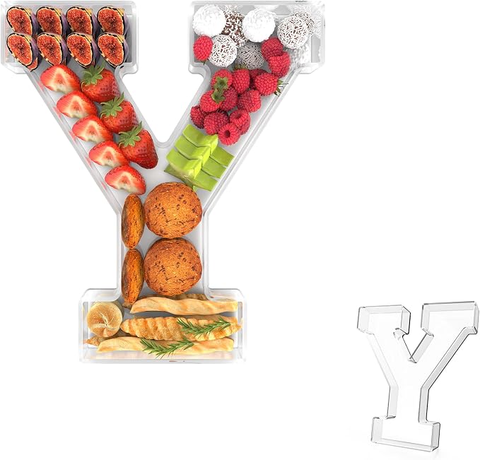 11" Acrylic Letter Charcuterie Tray, Charcuterie Letters Fillable Box by Tdsuco