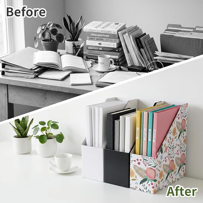 Rempry 12 Pack Magazine File Holders White, Foldable Cardboard Document - Image 4