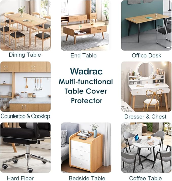 Wadrac Custom Multisize 1.5mm Thick Frosted PVC Table Cover Protector - Image 6