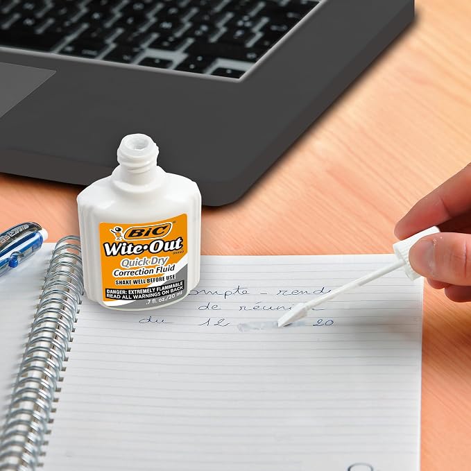 BIC Wite-Out Quick Dry Correction Fluid, Goes on Easy - Image 2