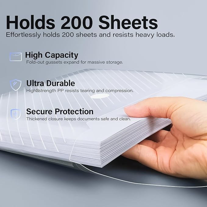 60 Pack, Plastic Envelopes – Transparent Waterproof Reusable File Folders - Image 4