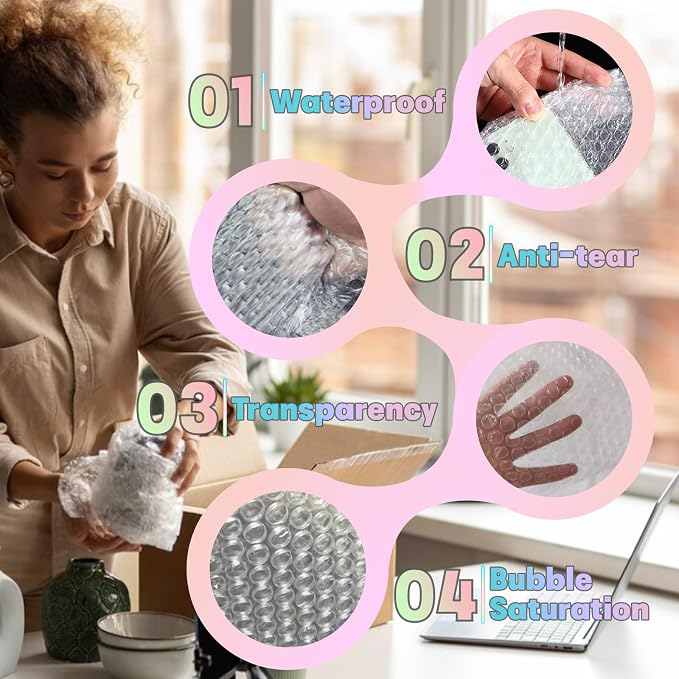 50-Pack 4"x6"Clear Bubble Out Bags - Image 4
