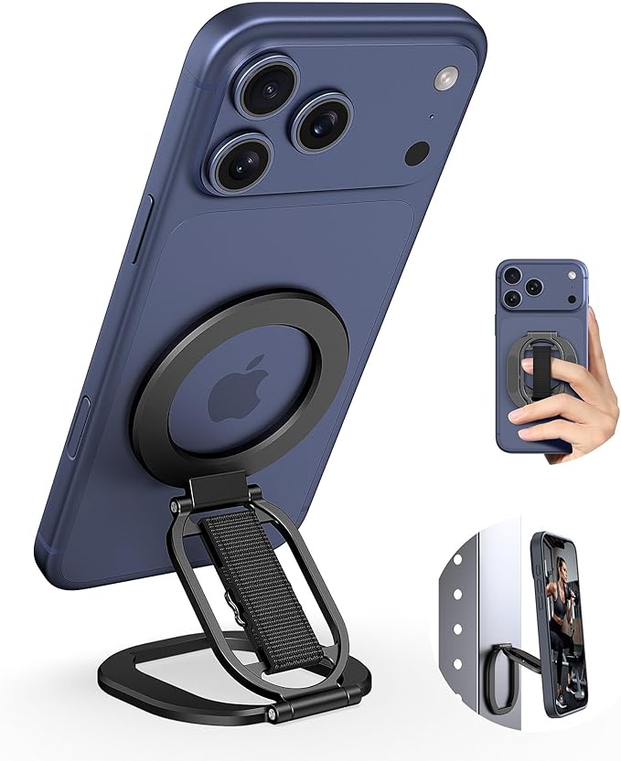 Foldable Double Sided Ring Magnetic Phone Grip & Kickstand, Finger Loop Strap by GMETINK