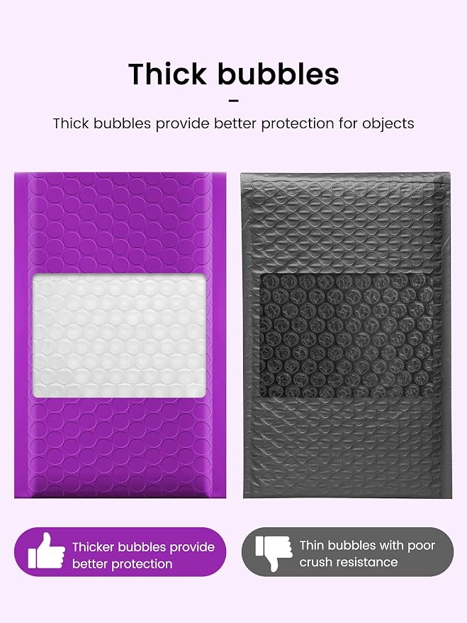 GSSSUSA Bubble Mailers 4x8 Inch 50 Pack Padded Envelopes Usable Size 4x7 Inch - Image 4