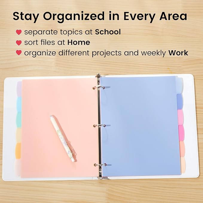 Sooez 6-Tab Durable Plastic Write & Erase Big Tab Dividers - Image 7