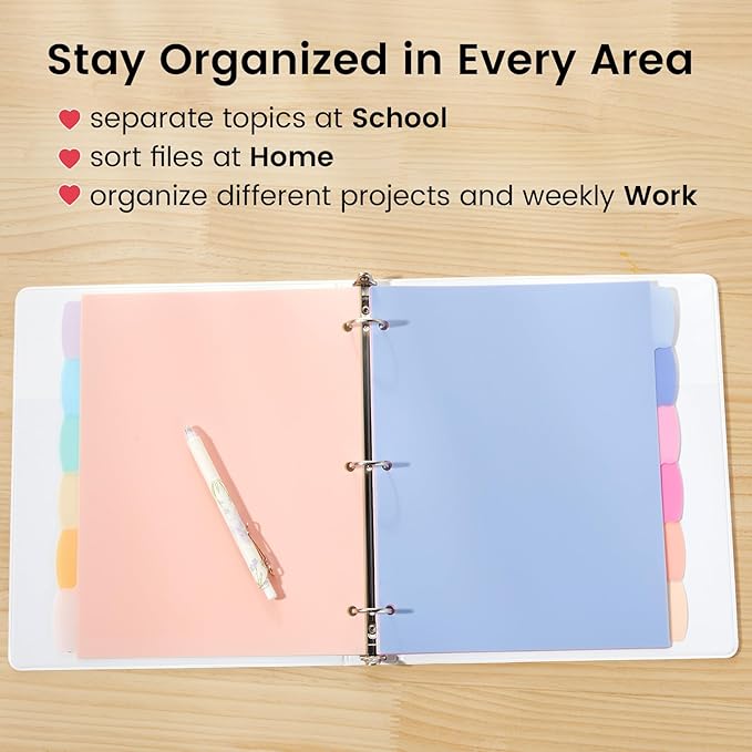 Sooez 6-Tab Durable Plastic Write & Erase Big Tab Dividers - Image 7