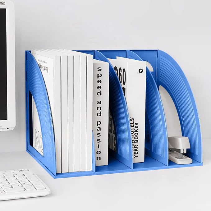 SAYEEC File Holder Storage Folder 4 Compartment Standing Desktop Hollow - Image 8