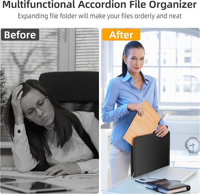 Fireproof Accordion File Organizer, Portable Expanding File Folder - Image 4