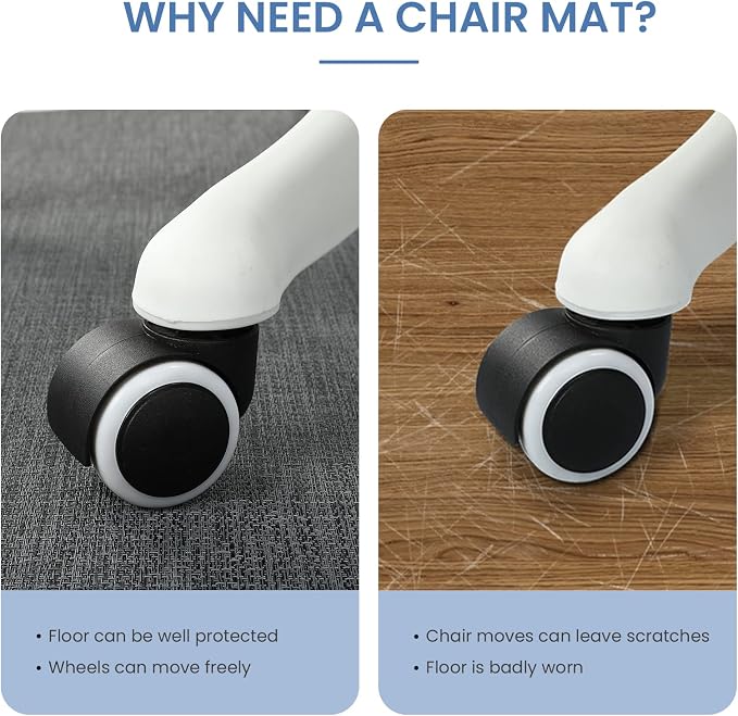 Chair Mat for Hardwood Floor, Anti Slip, Computer Chair Desk Mat, Floor - Image 5