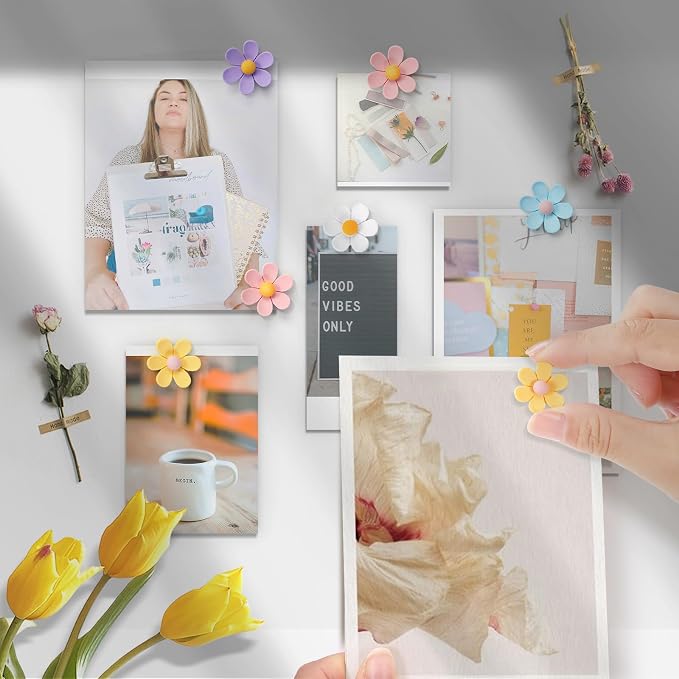 30Pcs Flower Pushpins, 5 Colors Cute Decorative Push Pins, Fun Resin Thumbtacks - Image 4