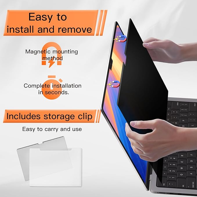 Mamol Magnetic Privacy Screen MacBook Air 13 Inch, Removable Anti Blue Light - Image 6