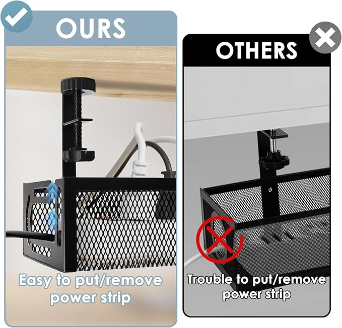 Under Desk Cable Management Tray, Cable Management Under Desk No Drill - Image 5