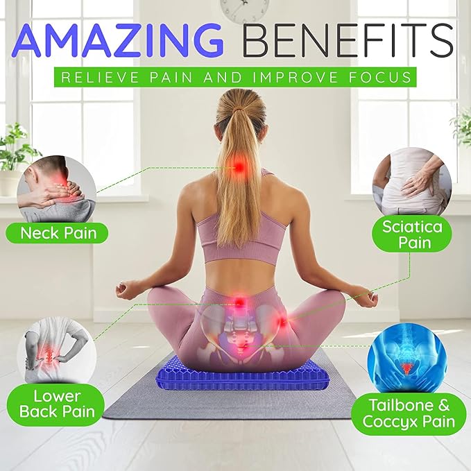 Super Large Gel Seat Cushion for Long Sitting Pressure Pain Relief | 19x19inch - Image 5