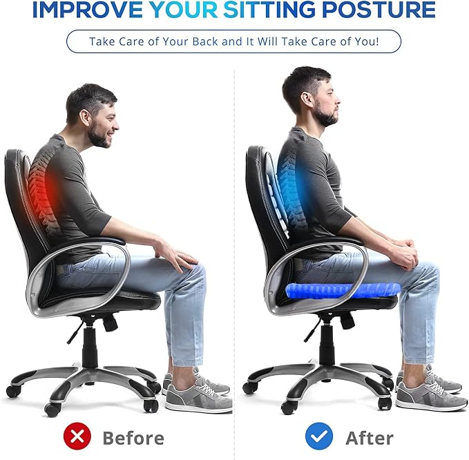 Gel Seat Cushion for Long Sitting Pressure Relief - Image 5