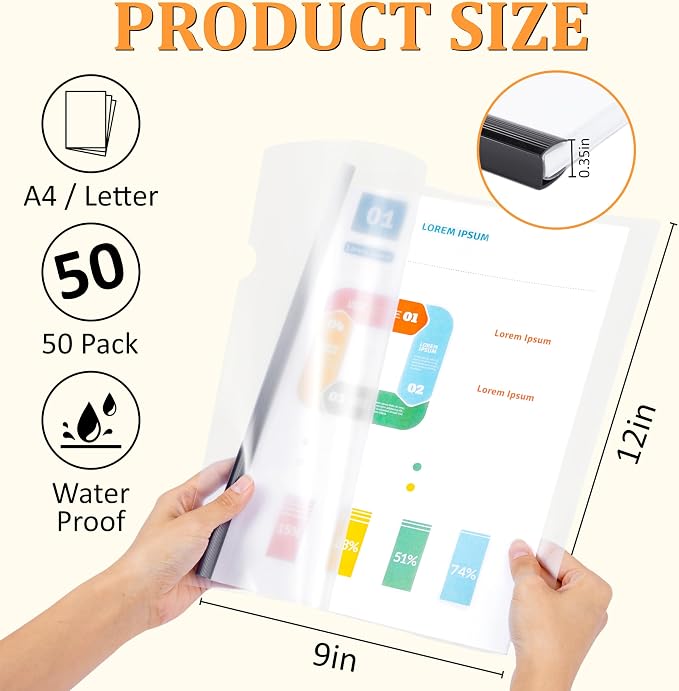 50 Pack Report Covers with Sliding Bar - Image 2