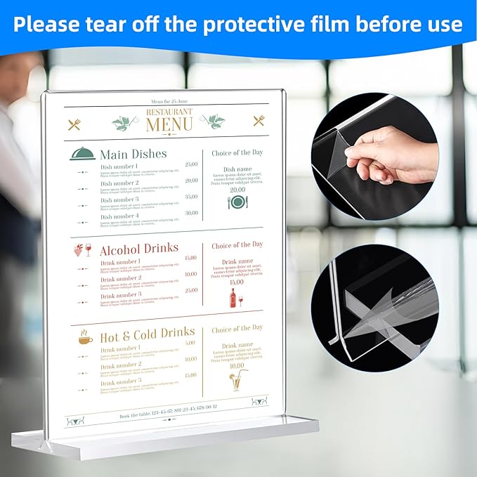 30 Pack Acrylic Sign Holder 8.5 x 11, Double-Sided Clear Sign Holder Plastic - Image 3
