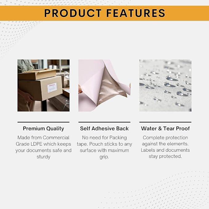 5000 Pack 6"x10" Shipping Label Sleeves – Clear Self-Adhesive Packing Slip - Image 3