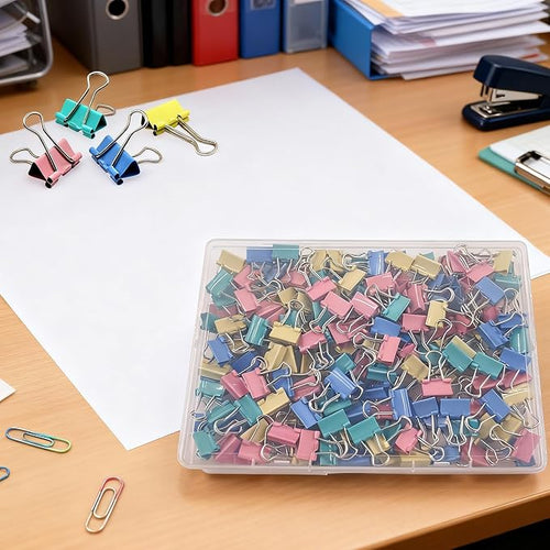 120 Pcs Small Binder Clips Assorted Colored, 0.75in/19mm Mini Binder Paper Clips - Image 2
