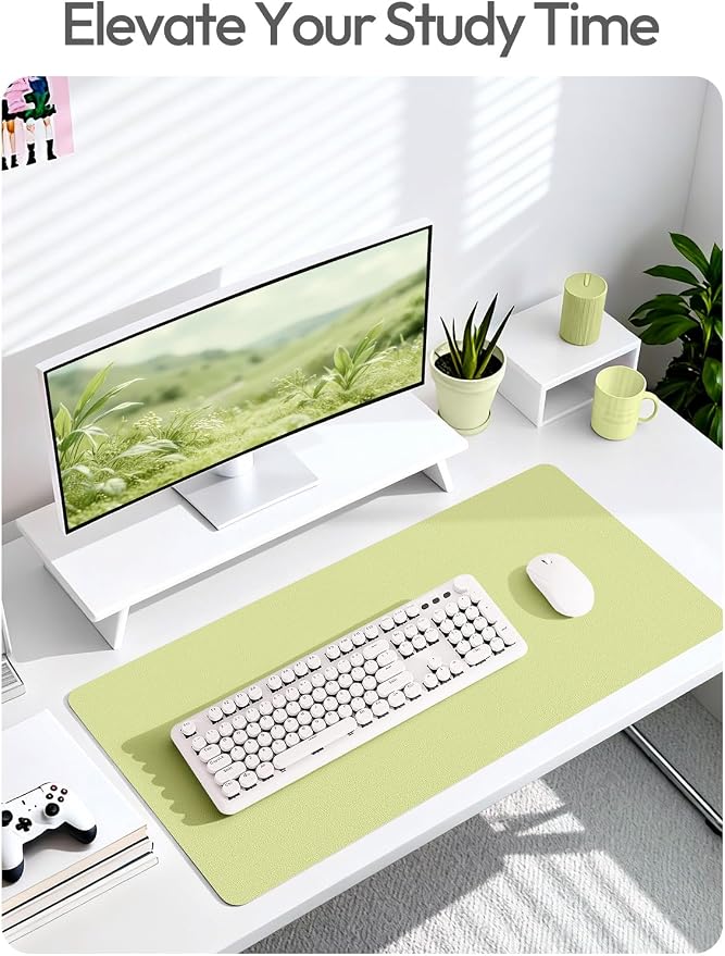 YSAGi Leather Desk Pad Protector, Office Desk Mat, Large Mouse Pad, Non-Slip PU - Image 6