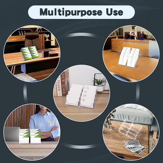 Acrylic Business Card Holder for Desk, 4-Tier Clear Plastic Display Stand - Image 7