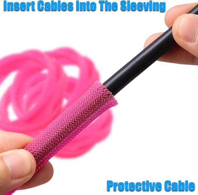 25ft PET Expandable Braided Cable Sleeve 3/8inch Pet Braided Cable Sleeve - Image 4