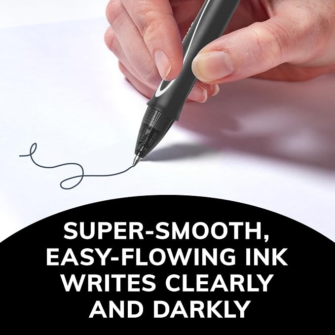 BIC Gelocity Quick Dry Black Gel Pens, Medium Point, 8-Count Pack, Retractable - Image 5