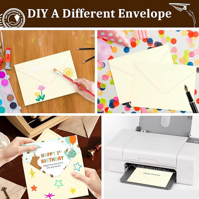 50 Pack A7 Envelopes, Ivory Greeting Card Envelopes, 5.24 x 7.24 inches - Image 5