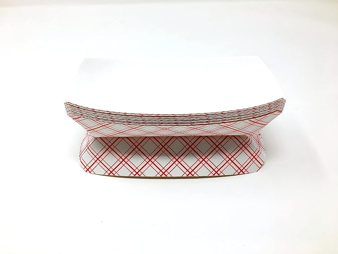 Mr Miracle 7 Inch Paper Hot Dog Tray in Red White Pattern. Pack of 25. - Image 9