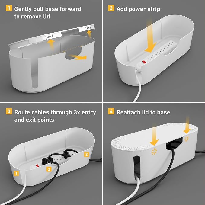 D-Line Cable Management Box, Power Strip Holder, Floor Outlet Hiders, Desk Cord - Image 9