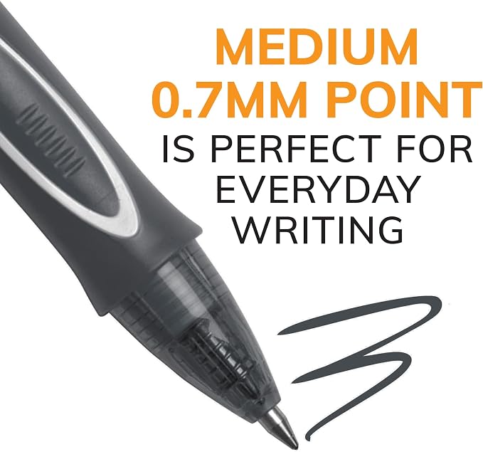 BIC Gelocity Quick Dry Black Gel Pens, Medium Point, Supplies - Image 3