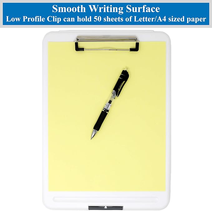Think2Master White Plastic Storage Clipboard. | 25% Heavier & Sturdier| Heavy - Image 4