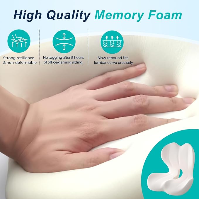 Seat Cushion for Office Chair and Car, Lumbar Support Pillow for Office Chair - Image 4
