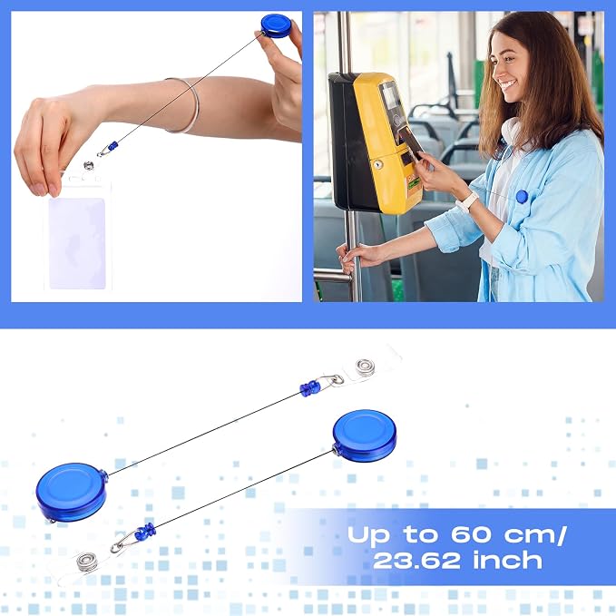 Zonon 100 Pcs Retractable Badge Reel Clips ID Card Holder Reel - Image 5