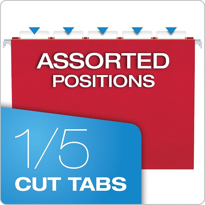 Pendaflex Hanging File Folders, 25 Pack, Letter Size, 5 Tab Positions, - Image 4