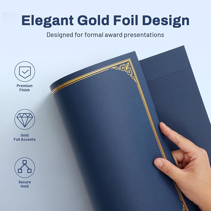 SUNEE Certificate Holders, Diploma Covers Gold Foil Border, - Image 2