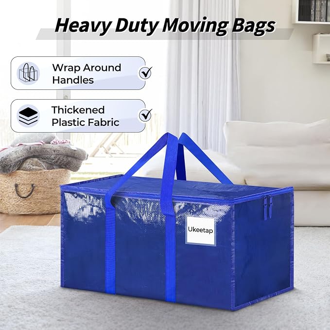 8 Pack Extra Large Heavy Duty Moving Bags, Reinforced Handles & Heavy-Duty - Image 4