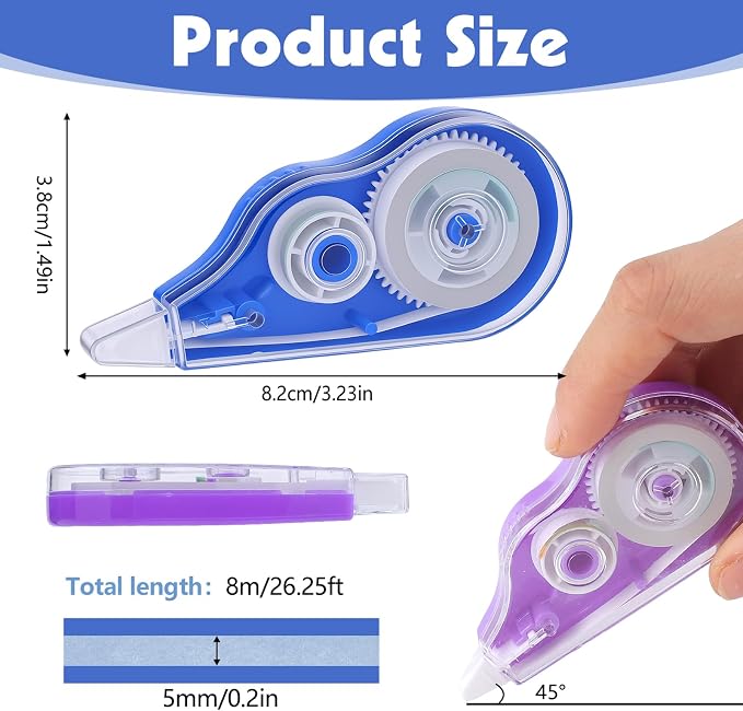 BESARME 15 Pack Correction Tape, Colorful Correction Tape Bulk - Image 2