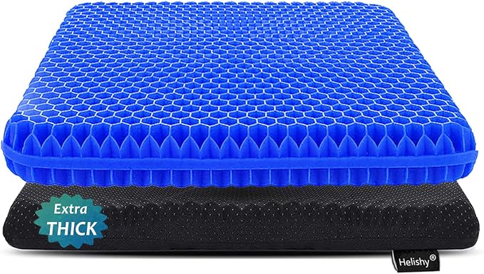 Gel Seat Cushion for Long Sitting, Extra Thick Gel Cushion for Wheelchair Soft by Helishy
