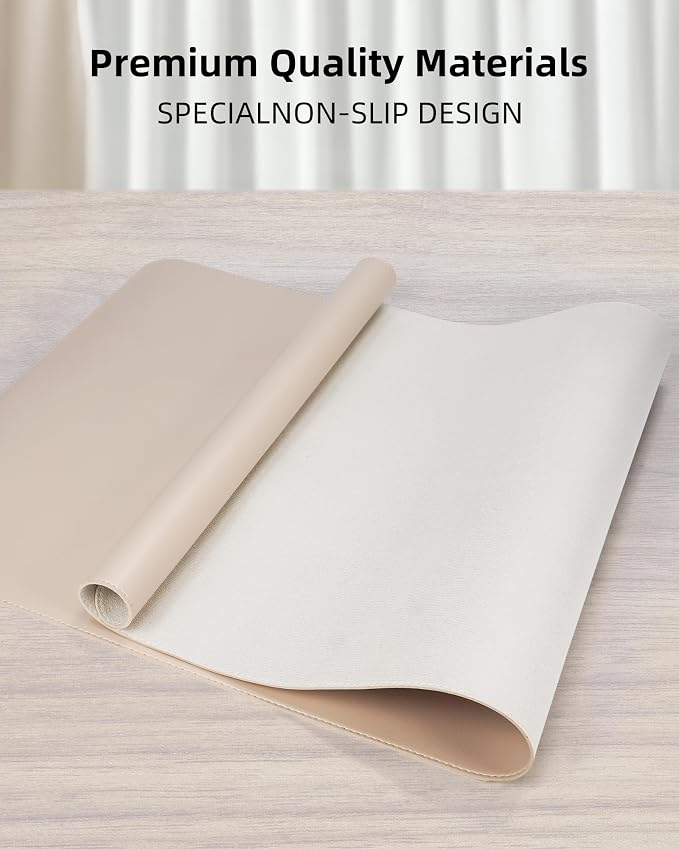 AFIING Leather Desk Pad Protector, Office Mat, Large Mouse Pad, Non-Slip PU - Image 2