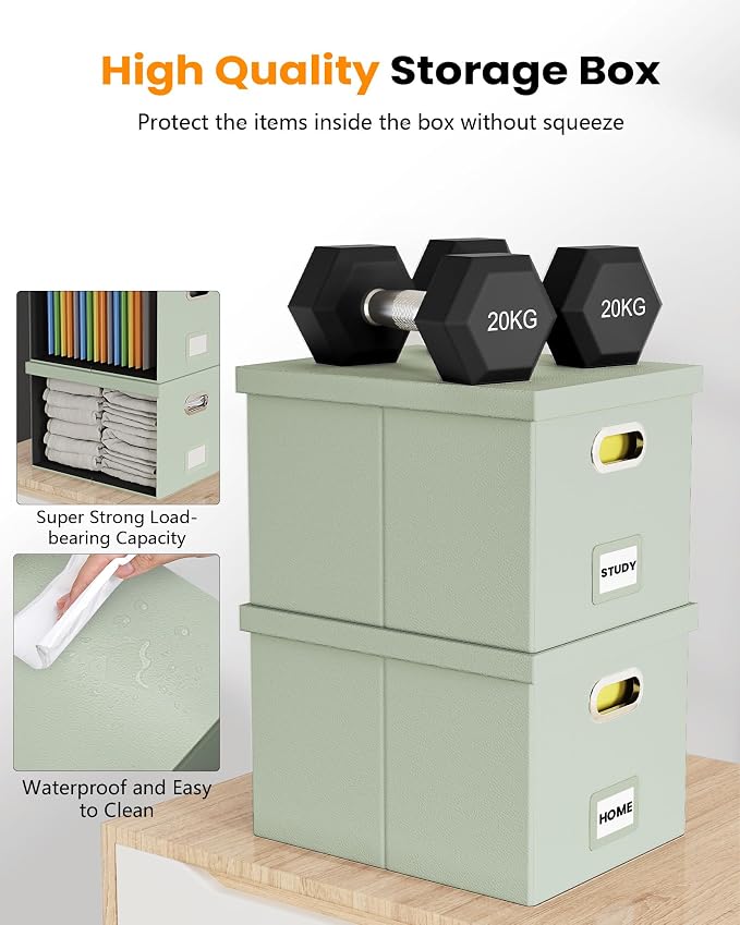 2 Pack File Storage Organizer, Portable File Box - Image 5
