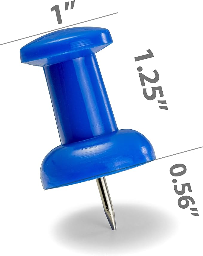 Officemate Giant Push Pins, 1.5" | Assorted Colors | 2 Tubs of 12 - Image 3