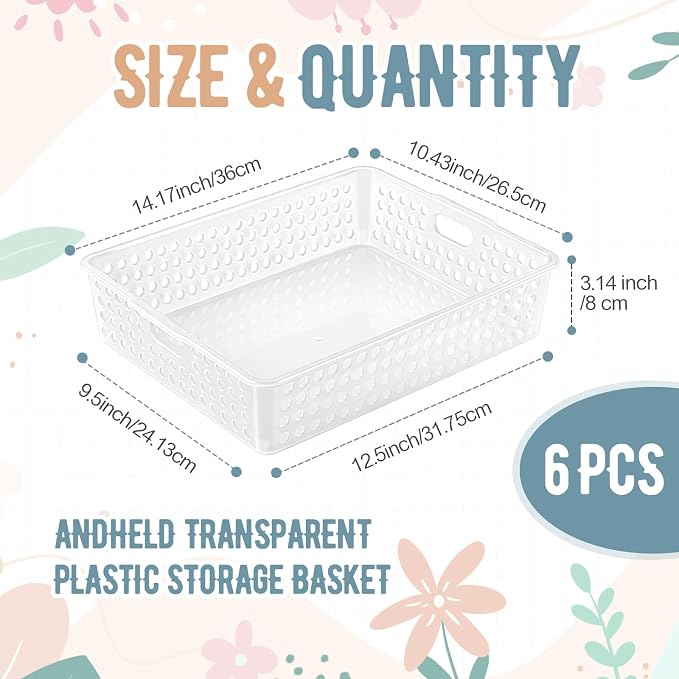 Geetery 6 Pack Classroom Storage Baskets - Image 2