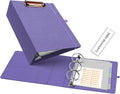 Ospelelf Mini 3 Ring Binder 2 inch Round Ring, 5.5 x 8.5 Purple Clipboard by OspelelfOfficeSupplies