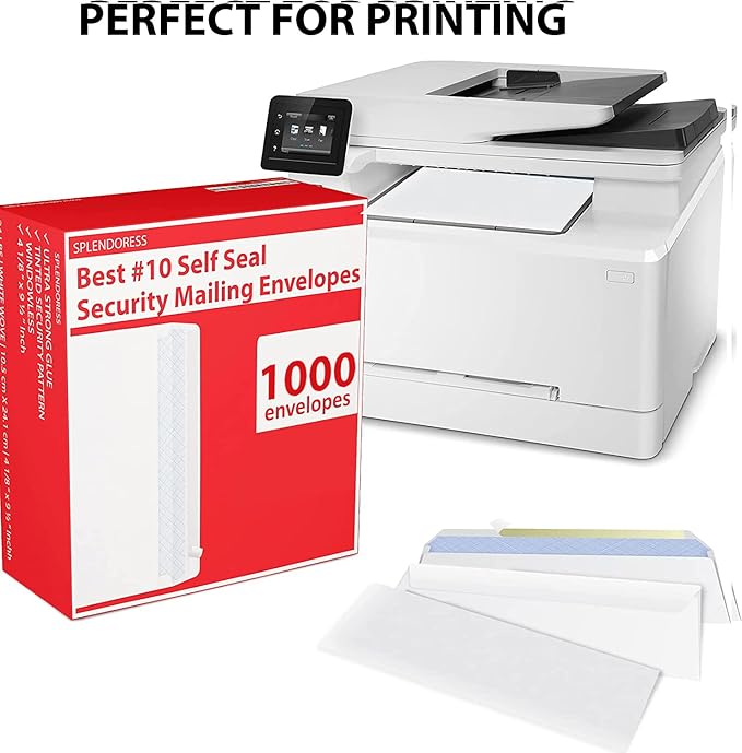 #10 Envelopes Letter Size Self Seal | 1, 000 Business Mailing Security Peel and - Image 2